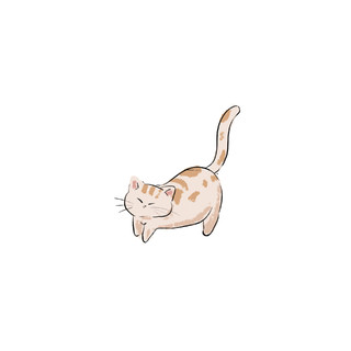 土黄色动物元素猫伸懒腰gif动图